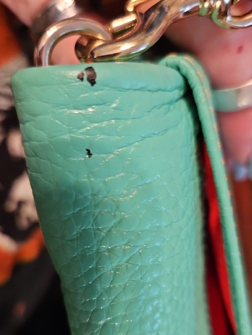 Dooney & Bourke Turquoise Leather Crossbody with Tassel - Picture 7 of 8